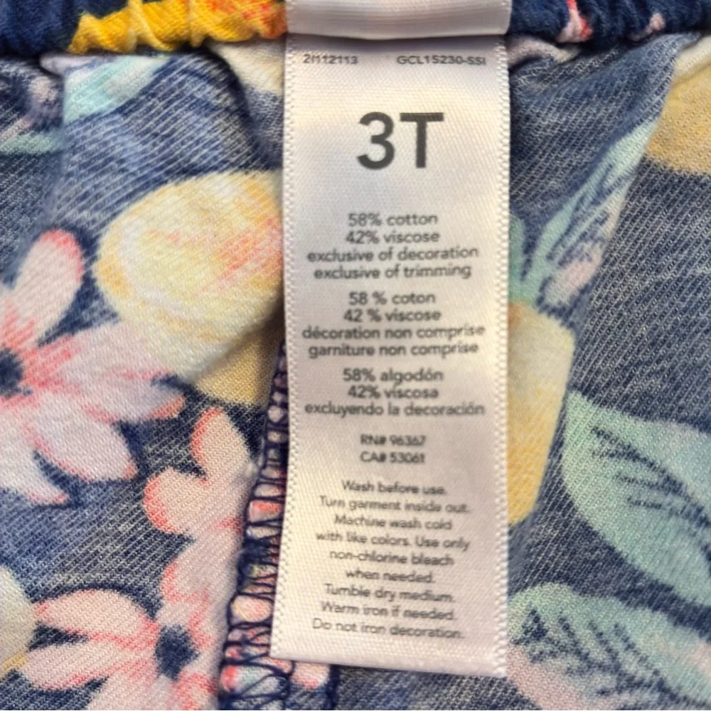 OshKosh B'gosh Toddler Girl's Shorts Pink Denim & Lemon Print Sun Short Size 3T